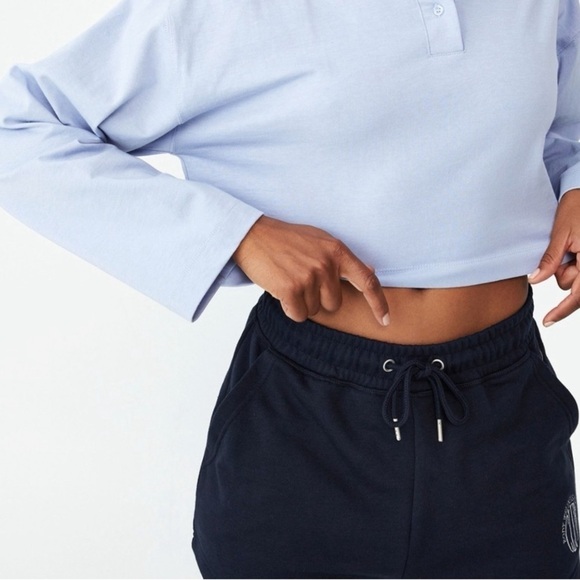 COTTON ON BODY WOMEN'S POLO LONG SLEEVE TOP BLUE SIZE S - Picture 3 of 6